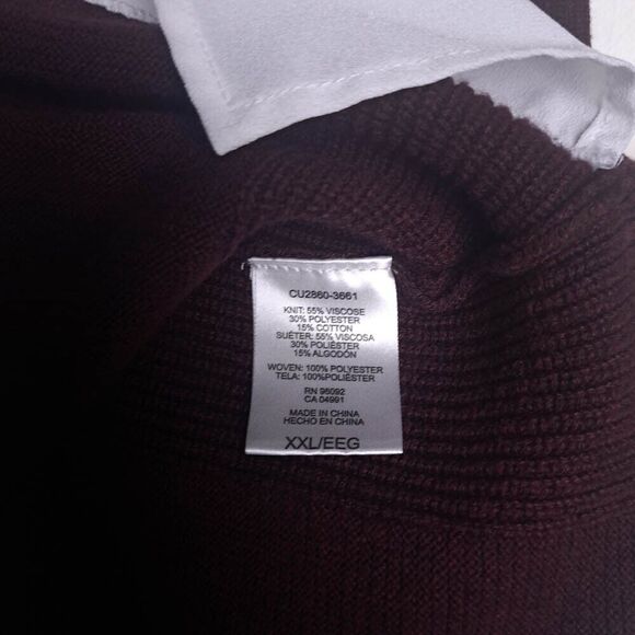 Hilary Radley Womens 2fer Long Sleeve Sweater Sz XXL Burgundy Wine Ribbed Tunic - Picture 8 of 8